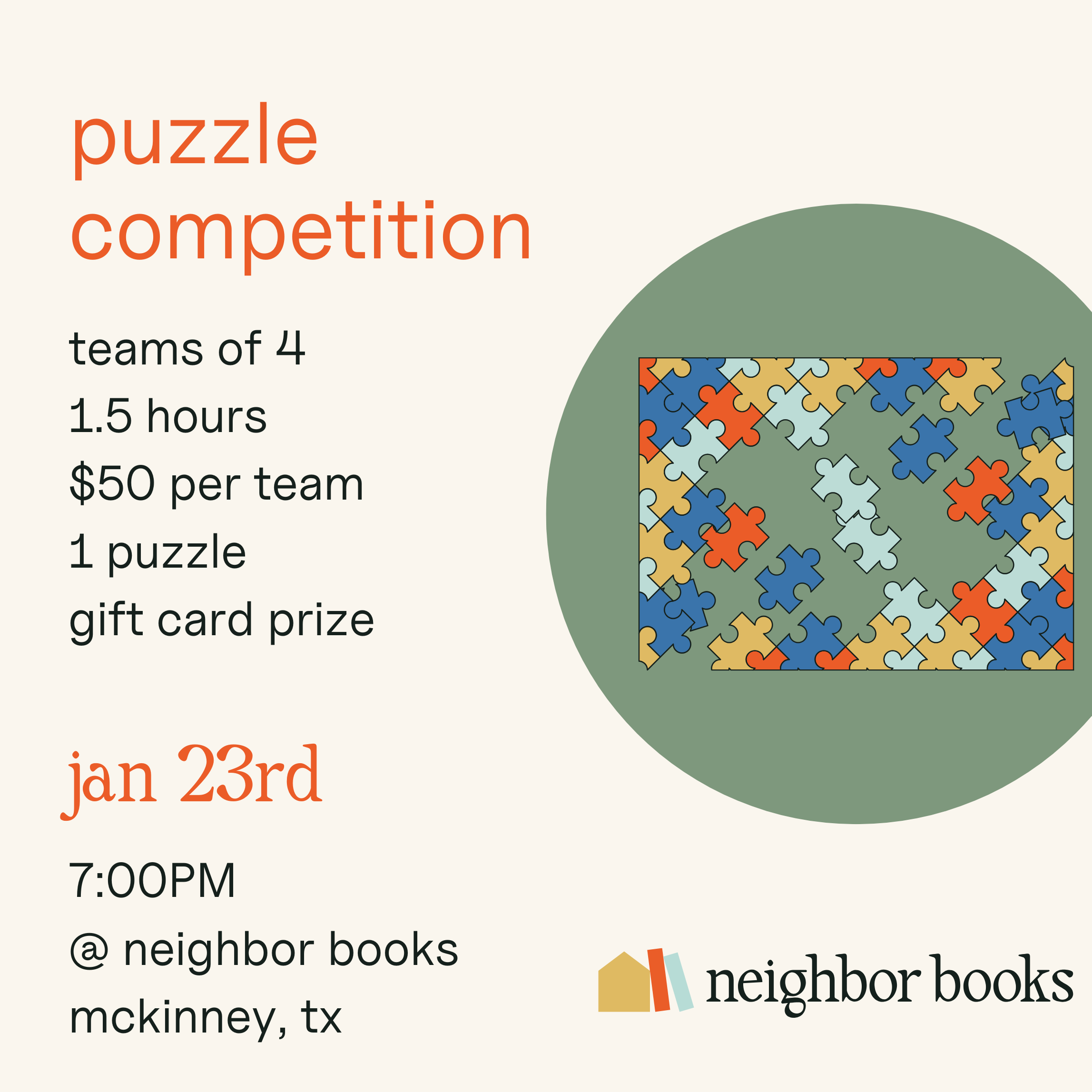 January 23rd puzzle night (RESCHEDULED FOR 22ND)