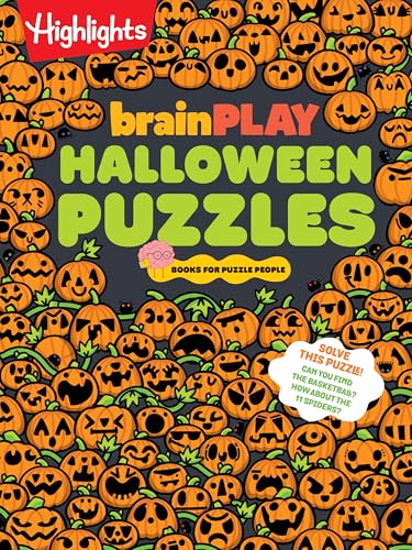 Brainplay Halloween Puzzles: A Challenging Halloween Activity Book for Kids Ages 7 and Up with Over 200 Puzzles, Logic Games, Mazes and Hidden Picture